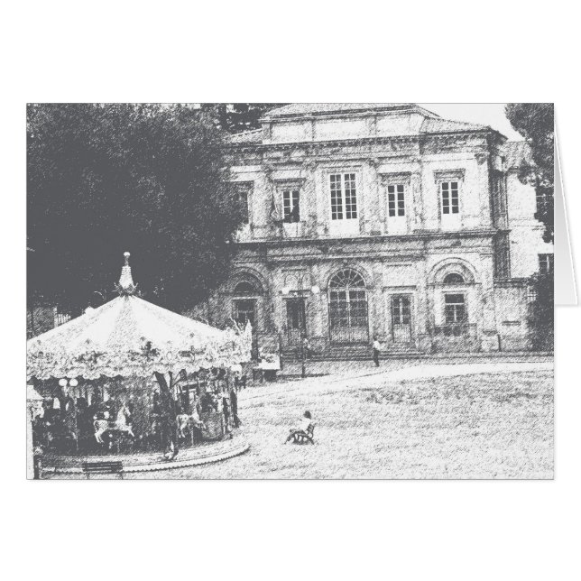 Visa från Passeggiata Delle Mura, Lucca, Italien OBS Kort (Framsidan Horizontal)