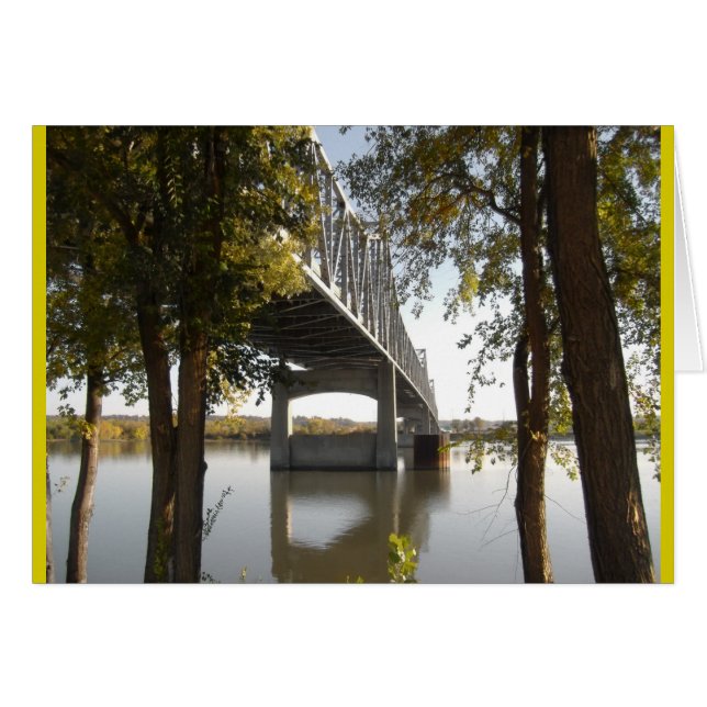 Visa från Peoria IL River Front Hälsningskort (Framsidan Horizontal)