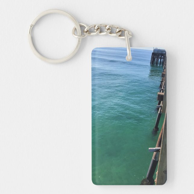 Visa från Pier, Newport Beach, Kalifornien Nyckelring (Framsidan)