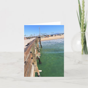 Visa från Pier, Newport Beach, Kalifornien Tack Kort