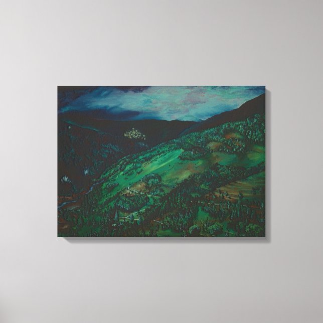 Visa från San Chirico, Italien Canvastryck (Framsida)