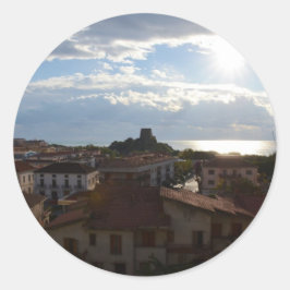 Visa från skala runt klistermärke