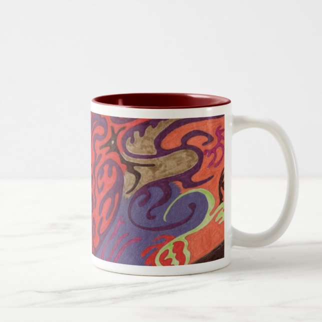 Visa från Spaceship, Abstrakt Art Mugg (Höger)