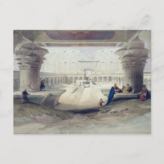 Visa från under Protico of Temple of Edfou, Upp Vykort (Framsida)