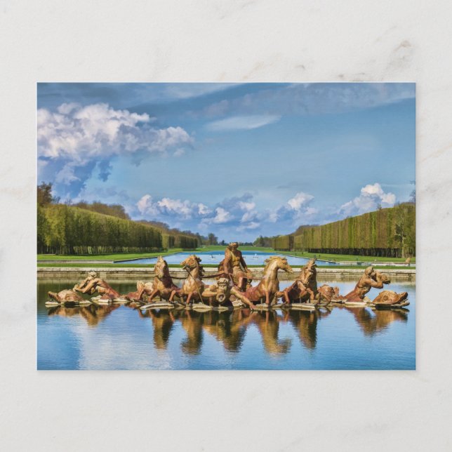 Visa från Versailles, Frankrike, vykort (Framsida)