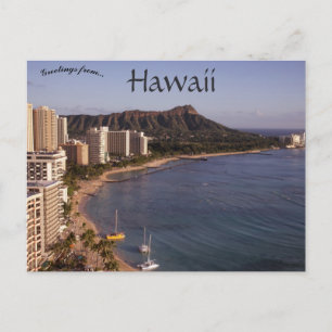 Visa från Waikiki Beach Honolulu Hawaii Vykort