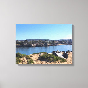 Visa från Wedge, Newport Beach, Kalifornien Canvastryck