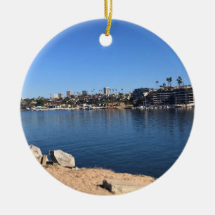 Visa från Wedge, Newport Beach, Kalifornien Julgransprydnad Keramik
