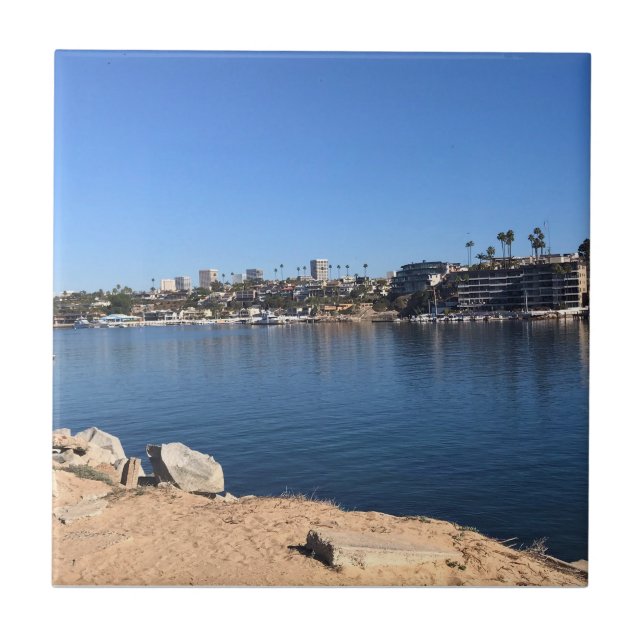 Visa från Wedge, Newport Beach, Kalifornien Kakelplatta (Framsidan)