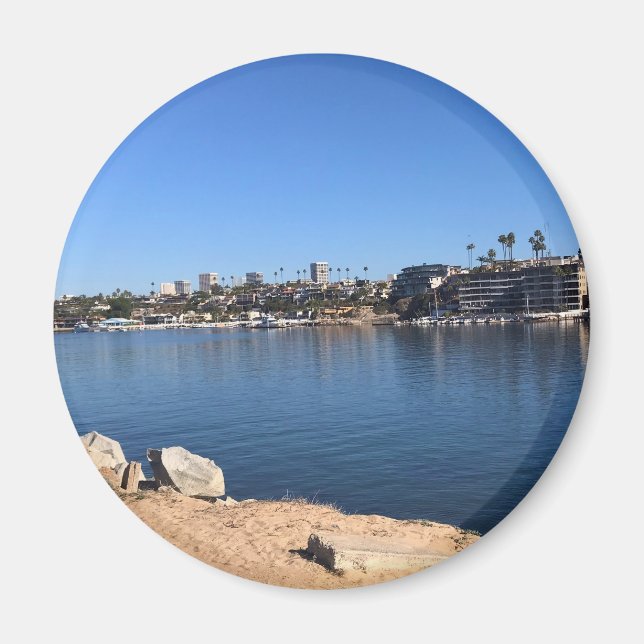 Visa från Wedge, Newport Beach, Kalifornien Magnet (Framsidan)