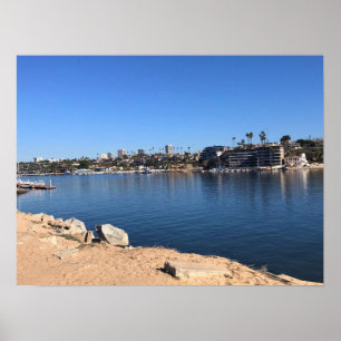 Visa från Wedge, Newport Beach, Kalifornien Poster