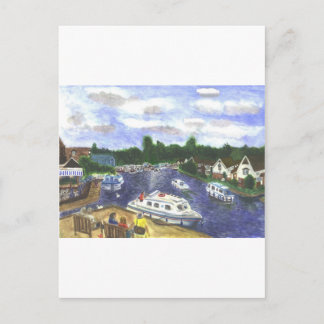 Visa från Wroxham Bridge Norfolk Broads Vykort