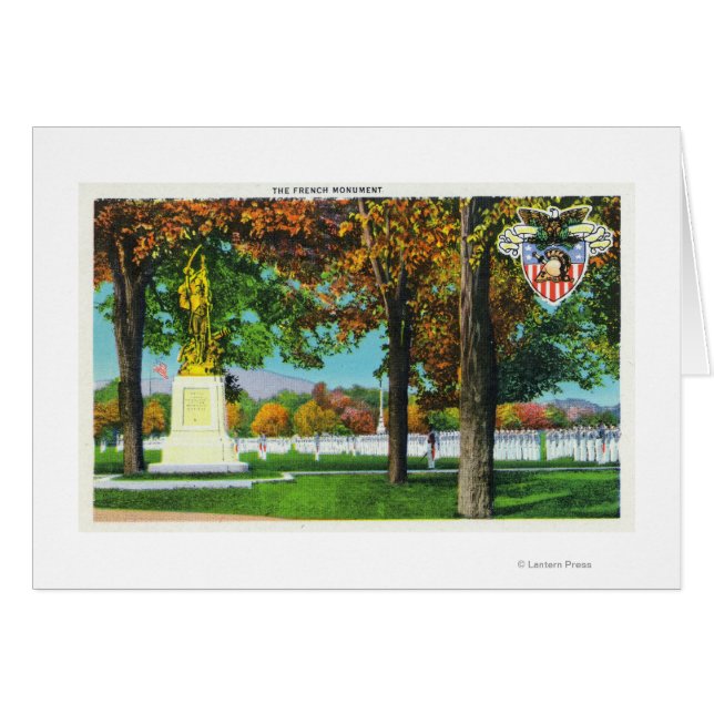 Visa Fransk Monument, Soldater i Hälsningskort (Framsidan Horizontal)