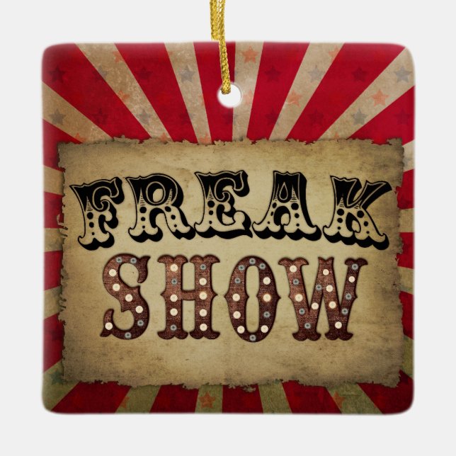 Visa Freak för att Poster Retro Circus Julgransprydnad Keramik (Framsida)