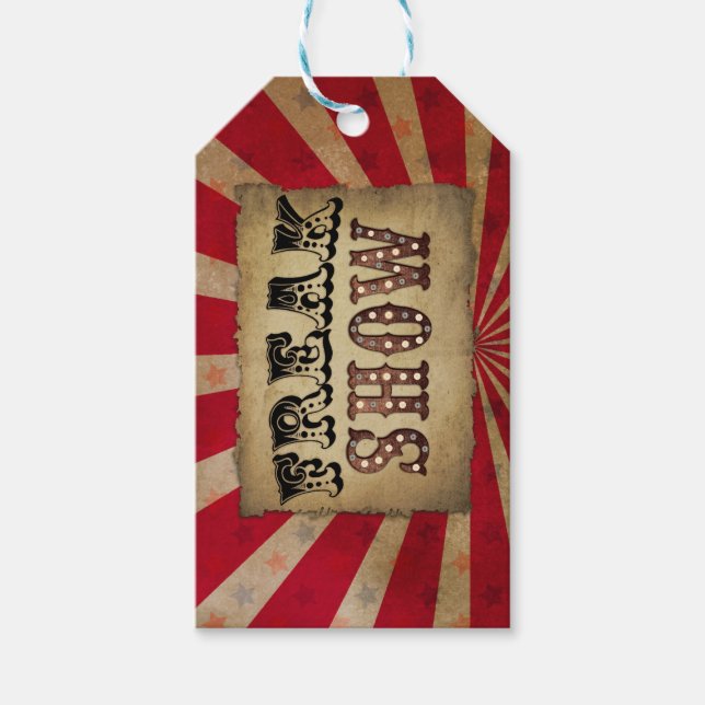 Visa Freak för att Poster Retro Circus Presentetikett (Framsidan)