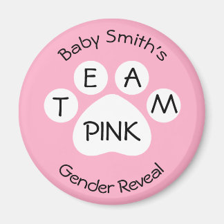Visa Gender för av Team Rosa Paw-utskrift Magnet