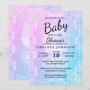Visa 👶 Gender för babyvisningsprogram Inbjudningar