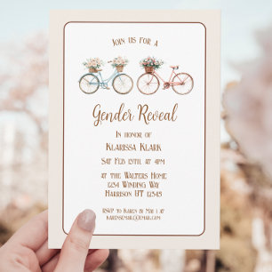 Visa Gender för elegant Vintage Bicycle Inbjudningar