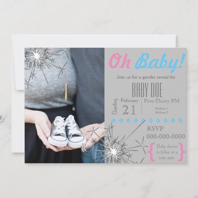 Visa Gender för miniatyrskrivare Inbjudningar (Framsida)