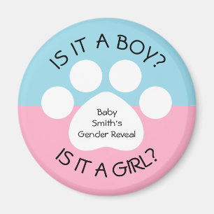 Visa Gender för Paw-utskrift Magnet