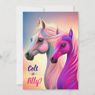 Visa Gender för rosa Filly & Blue Colt Inbjudningar