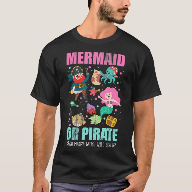 Visa Gender för sjöjungfru eller Pirat  T Shirt (Framsida)