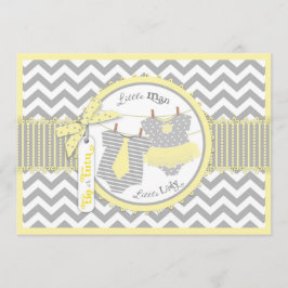 Visa Gender för utskrift av tutu eller Tie & Chevr Inbjudningar