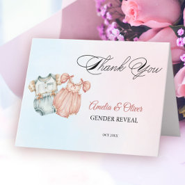 Visa Gender för vintage Baby-utfall för klassisk Tack Kort