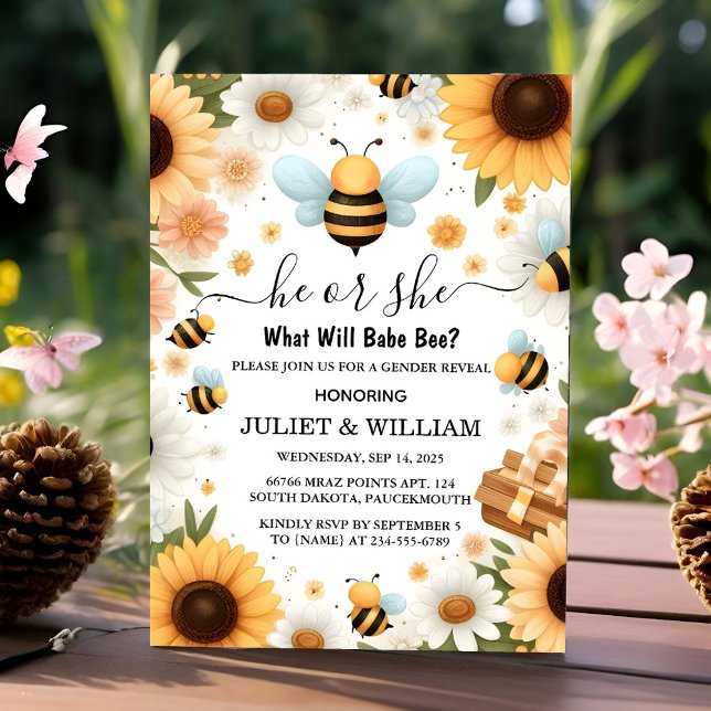 Visa Genderna för nya Kryp Daisy Bloom Rustic Busy Inbjudningar (Skapare uppladdad)