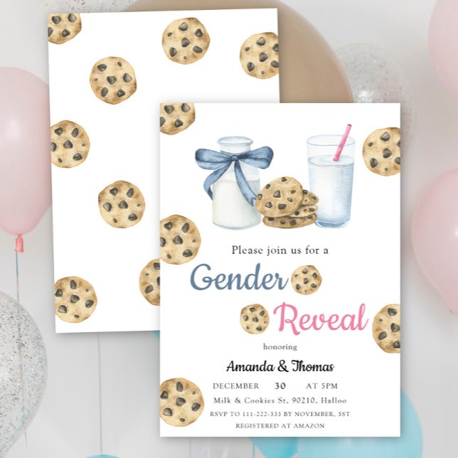 Visa Genderna mjölk & Cookies Inbjudningar (Skapare uppladdad)