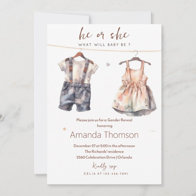 Visa Genderna Rustic Barnkläders Inbjudningar (Framsida)