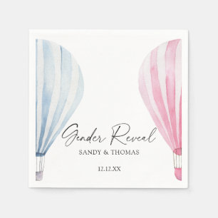 Visa Genderna Watercolor Luft Balloons Pappersservett
