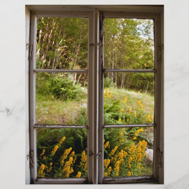 Visa genom det gamla fönstret reklamblad (Framsidan)