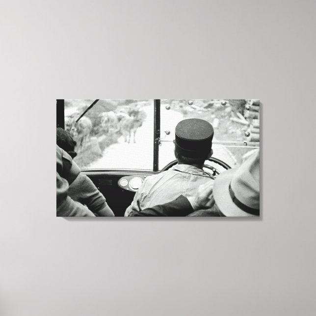 Visa genom Fransk Buss-fönster 1939 Frankrike-foto Canvastryck (Framsida)