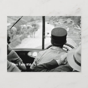 Visa genom Fransk Buss-fönster 1939 Frankrike Vykort