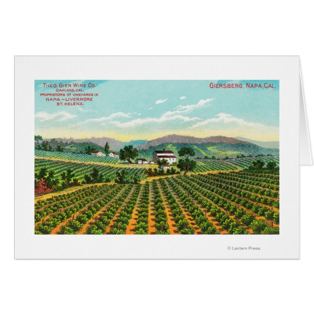 Visa Giersberg Vineyard Napa, CA Hälsningskort (Framsidan Horizontal)