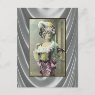 Visa Girl Risque Fransk Dancer Vykort