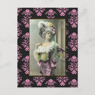 Visa Girl Risque Fransk Dancer Vykort