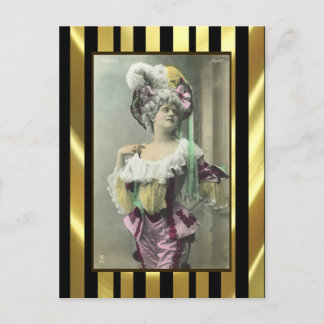 Visa Girl Risque Fransk Dancer Vykort