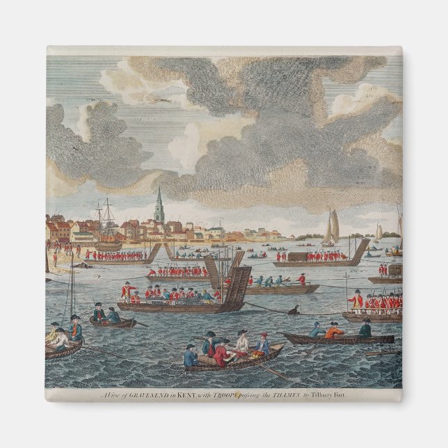Visa Gravesend med trupper Magnet (Framsidan)