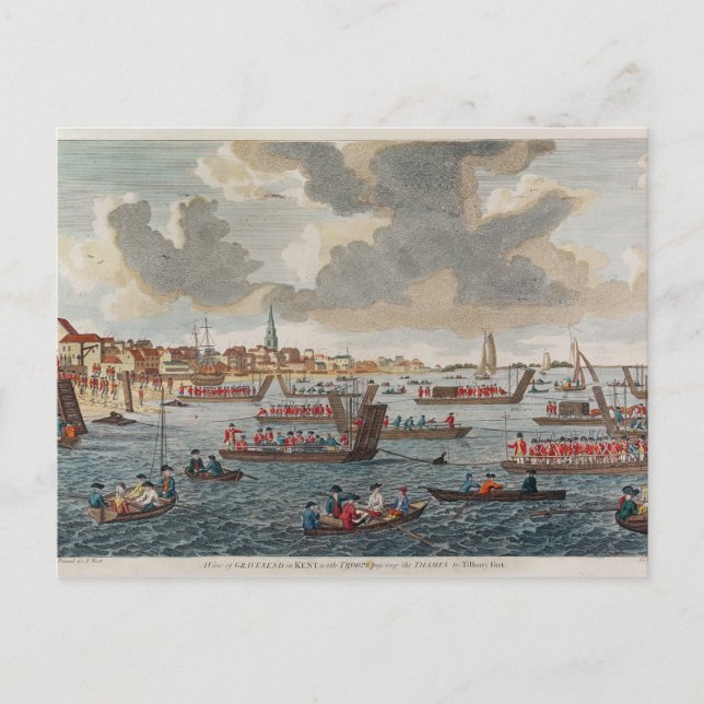 Visa Gravesend med trupper Vykort (Framsida)