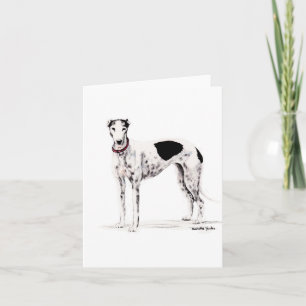 Visa Greyhound Hund Art Note Card Kort
