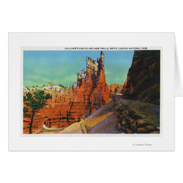 Visa Gullivers slott och nya spår Hälsningskort (Framsidan Horizontal)