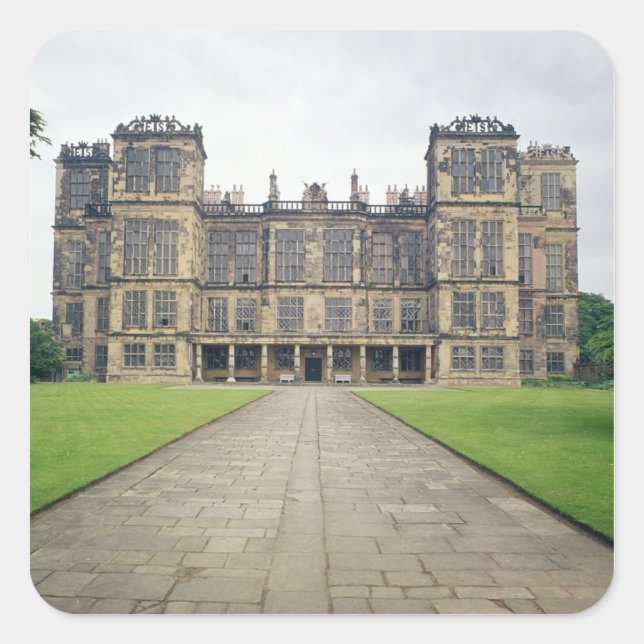 Visa Hardwick Hall Fyrkantigt Klistermärke (Framsida)