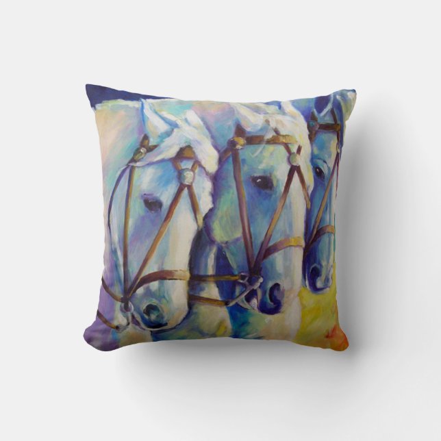 Visa hästar Pillow Kudde (Framsida)