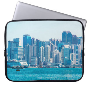 Visa Hong Kong hamn på dagtid.. asia, asian, asian Laptop Fodral