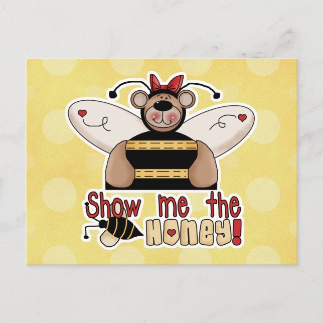 Visa honung Bumble Bear Vykort (Framsida)