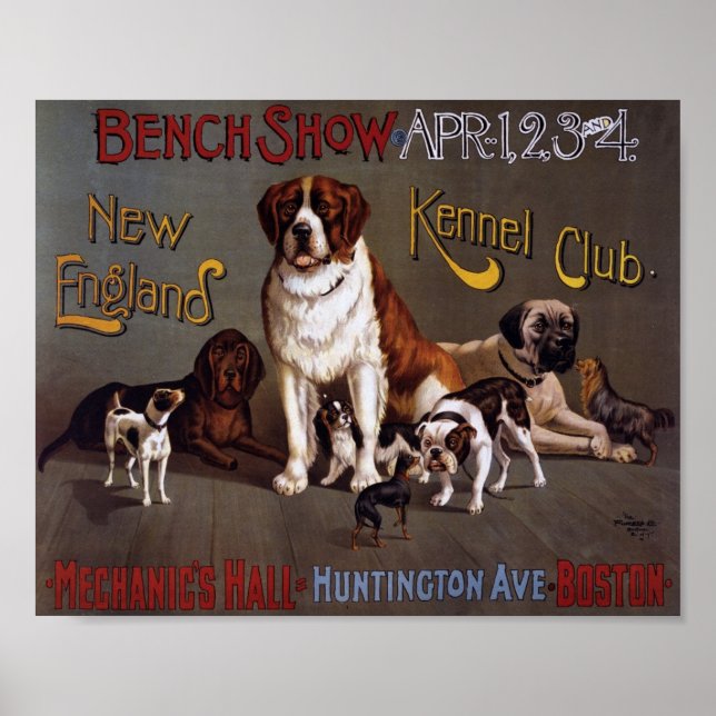 Visa Hund vintage Poster (Framsidan)