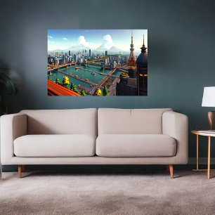 Visa hur Tokyo ser ut AI Art Poster
