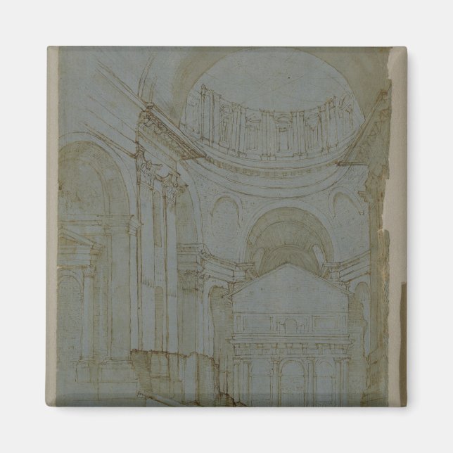 Visa i New St. Peter's i Rom Magnet (Framsidan)